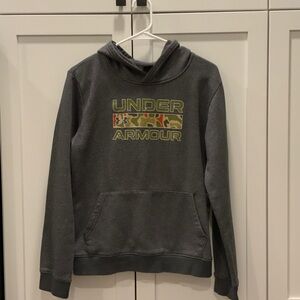 Under Armour Charcoal Hoodie with Camo Logo